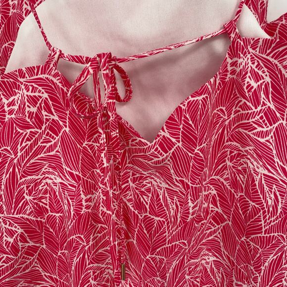 Lauren James Women's Pink & White Floral Halter Daisy Mini Swing Dress Sz Medium - Picture 9 of 12